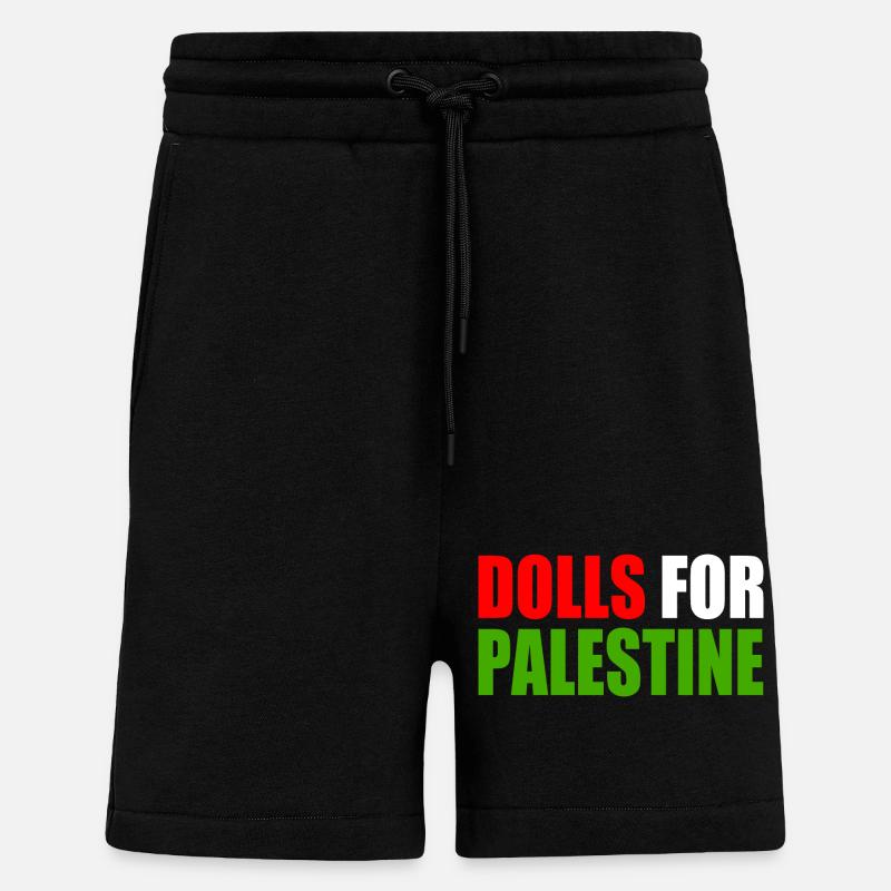 dolls for palestine - Short bio décontracté fabriqué en UE - SOLID BLACK
