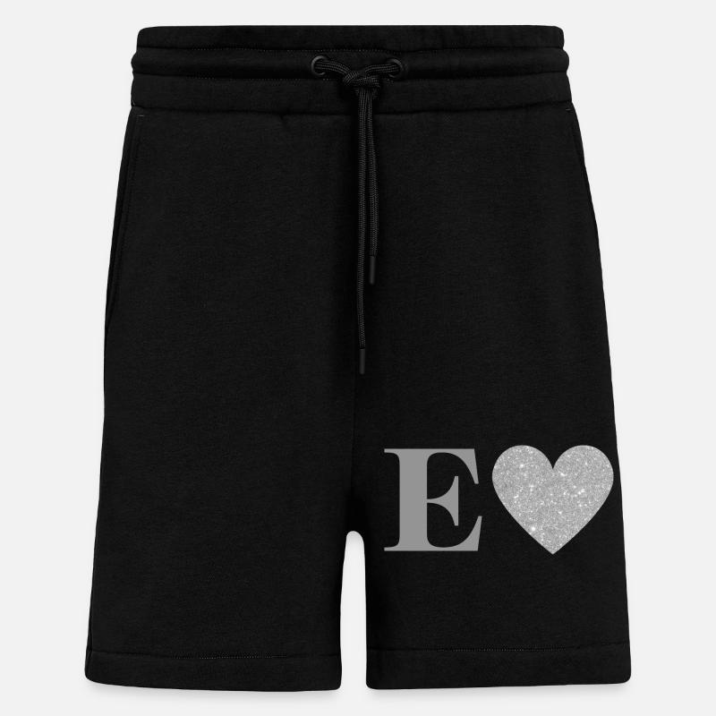 Silberner Herzbuchstabe - Shorts - made by SPREAD - SOLID BLACK