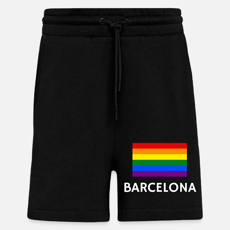 Pride-Flagge Barcelona Pride-Monat, Pride-Marsch - Shorts - made by SPREAD - SOLID BLACK