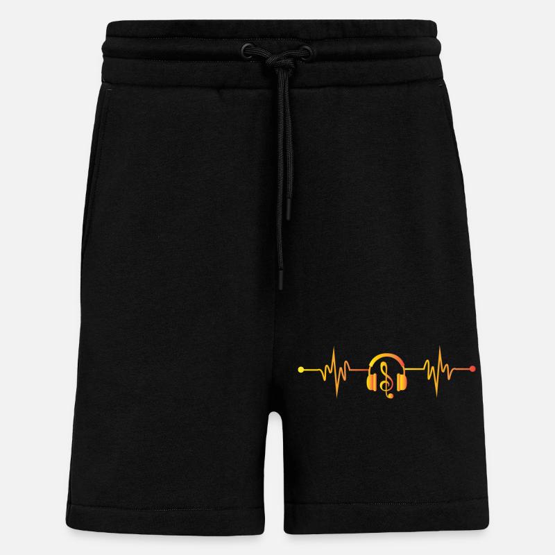 Herzschlag Kopfhörer Musik - Shorts - made by SPREAD - SOLID BLACK
