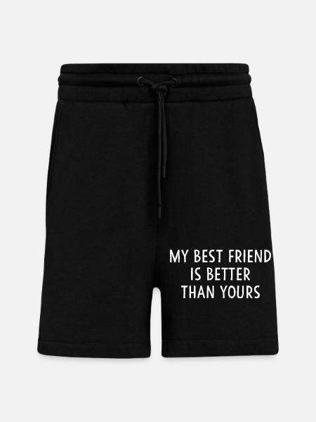 Min beste venn er bedre enn din Morsomme BFF - Organic Relaxed shorts produsert i EU - SOLID BLACK