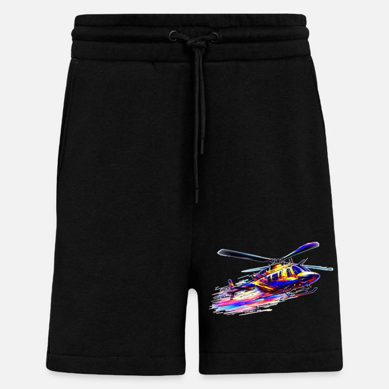 JetRanger Bell 206 - Farbsplash - Shorts - made by SPREAD - SOLID BLACK