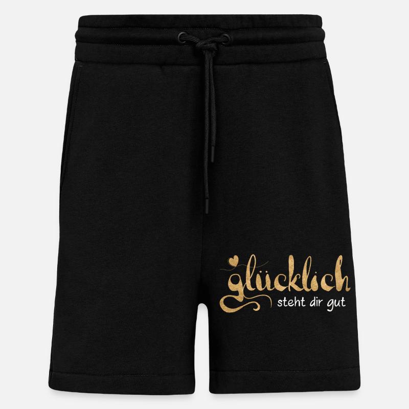 Glücklich steht dir gut - Shorts - made by SPREAD - SOLID BLACK