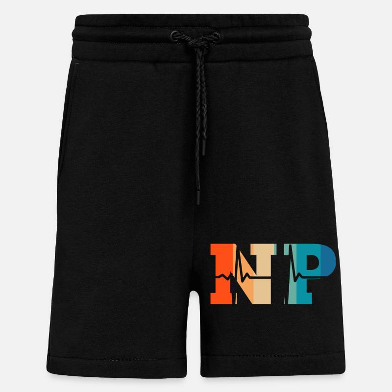 Heartbeat retro nurse practitioner - Shorts - made by SPREAD - SOLID BLACK