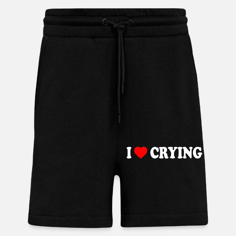 i love crying - Short bio décontracté fabriqué en UE - SOLID BLACK