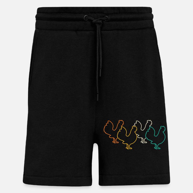Poulet Coq - Short bio décontracté fabriqué en UE - SOLID BLACK