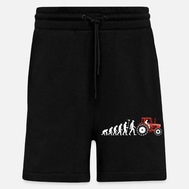 Evolution Farmer Farmer Tracteur - Short bio décontracté fabriqué en UE - SOLID BLACK