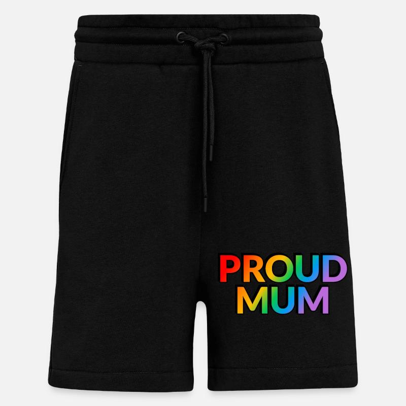 Orthographe Proud Mum UK - Short bio décontracté fabriqué en UE - SOLID BLACK