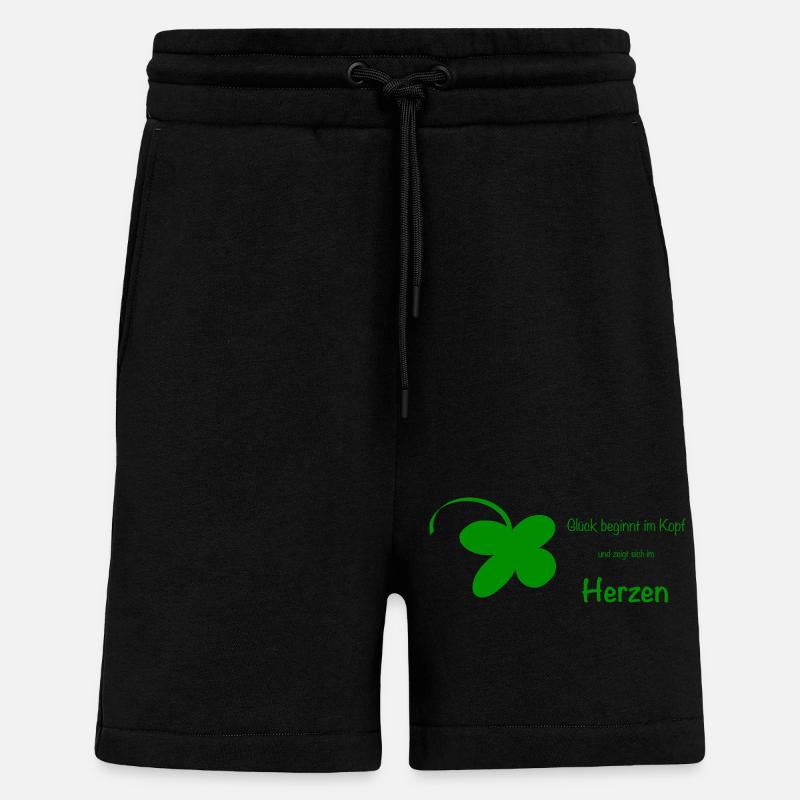 Glück beginnt im Kopf - Shorts - made by SPREAD - SOLID BLACK