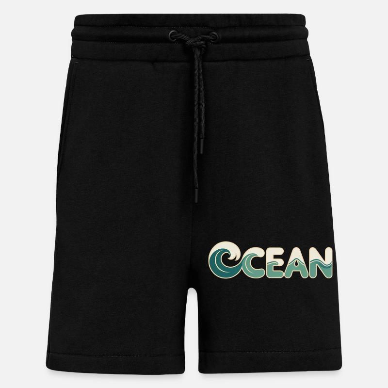 Ocean - Cool Surfer Logo - Shorts - made by SPREAD - SOLID BLACK