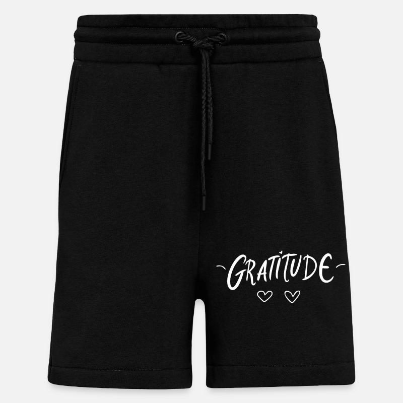 Gratitude – Gratitude Lettering Design. - Shorts - made by SPREAD - SOLID BLACK