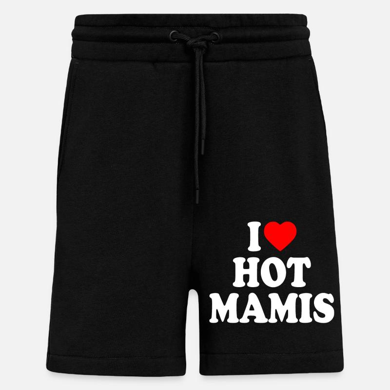 I love hot mamis - Shorts - made by SPREAD - SOLID BLACK