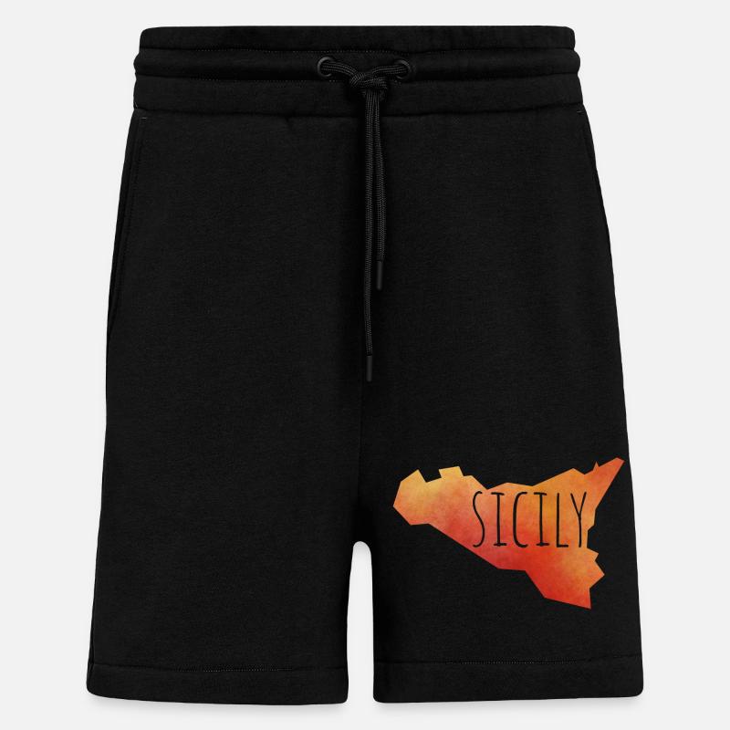 sicily - Short bio décontracté fabriqué en UE - SOLID BLACK