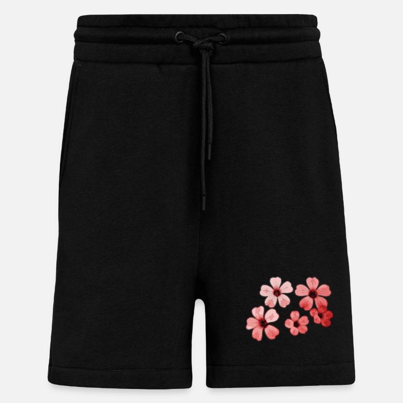 Blumen rot - Shorts - made by SPREAD - SOLID BLACK