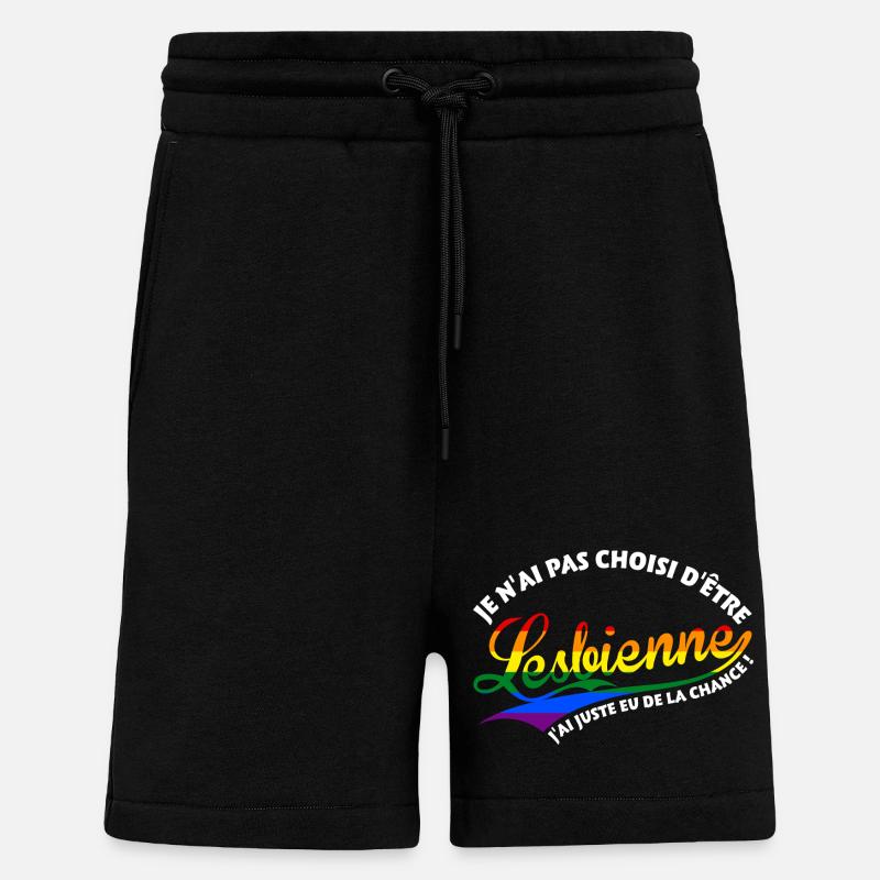 Lesbienne chanceuse - Short bio décontracté fabriqué en UE - SOLID BLACK