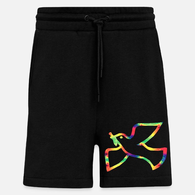 Bunte Friedenstaube - Shorts - made by SPREAD - SOLID BLACK