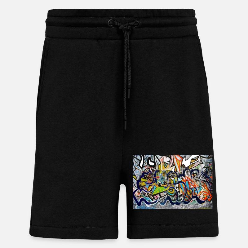 graffiti wall - Shorts - made by SPREAD - SOLID BLACK