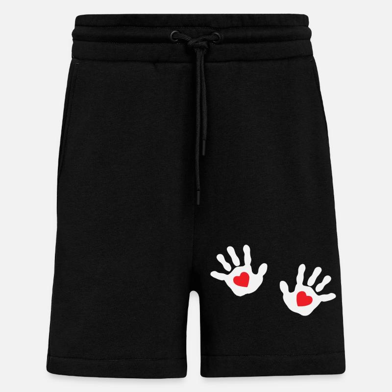 Bébé Haende Bébé haende Herz - Short bio décontracté fabriqué en UE - SOLID BLACK