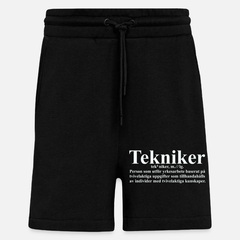Tekniker - Short bio décontracté fabriqué en UE - SOLID BLACK