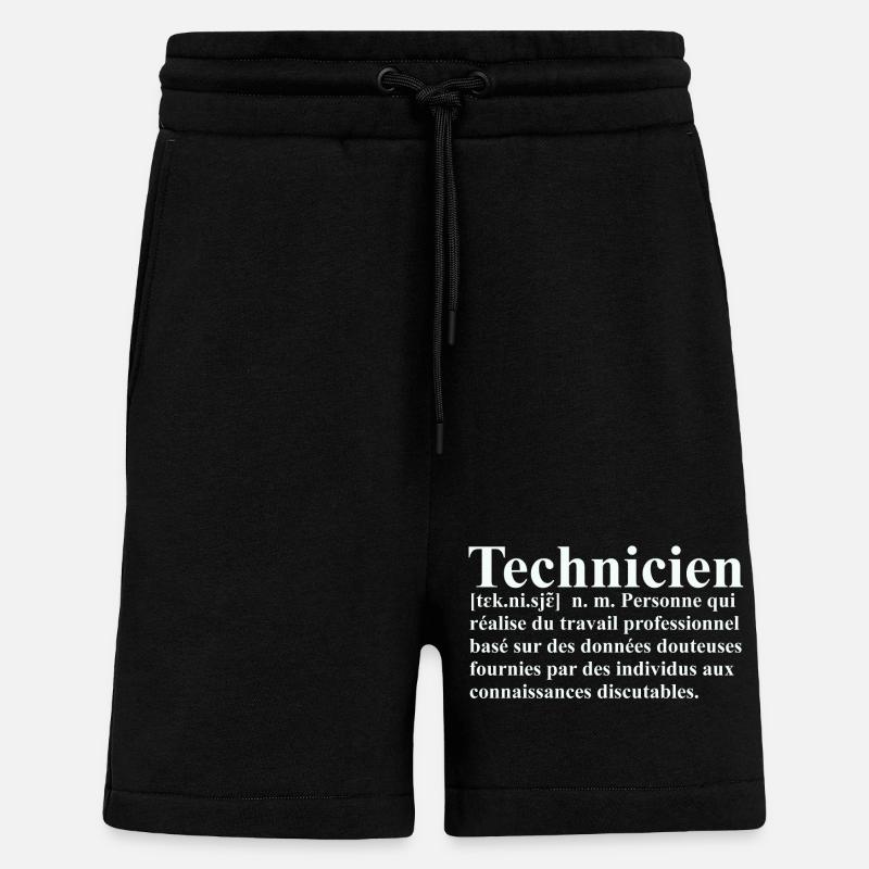 Technicien Définition - Short bio décontracté fabriqué en UE - SOLID BLACK