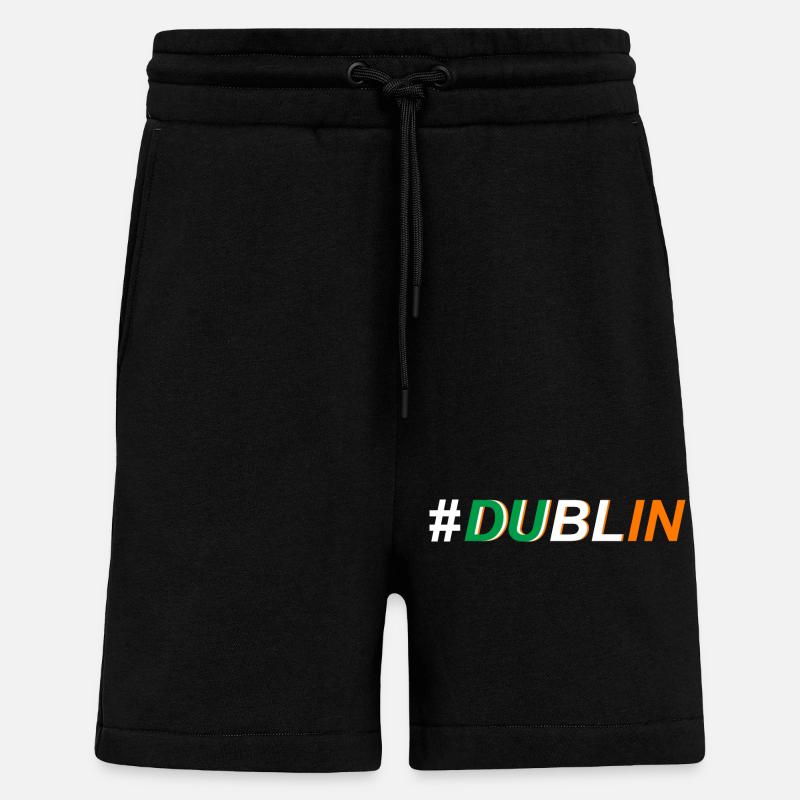 Dublin Ireland Island Cloverleaf - Shorts - made by SPREAD - SOLID BLACK