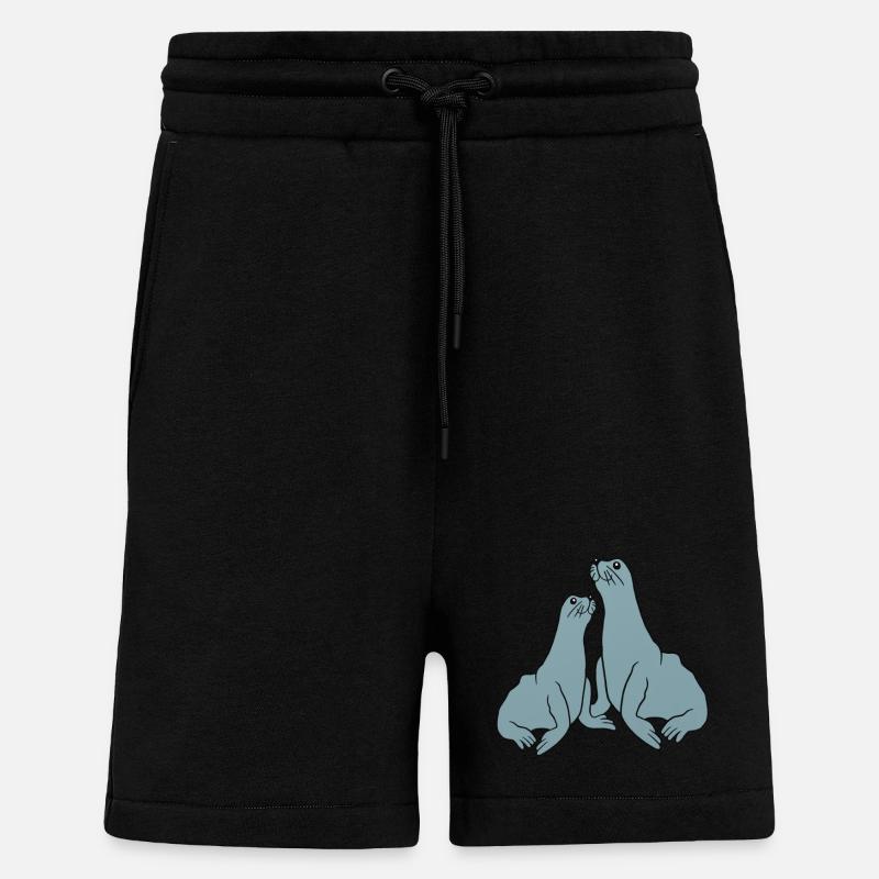 Verspielte Seehund Illustration - Shorts - made by SPREAD - SOLID BLACK