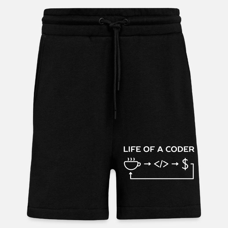 Programmierer-Leben eines Codier-Hemdes - Shorts - made by SPREAD - SOLID BLACK