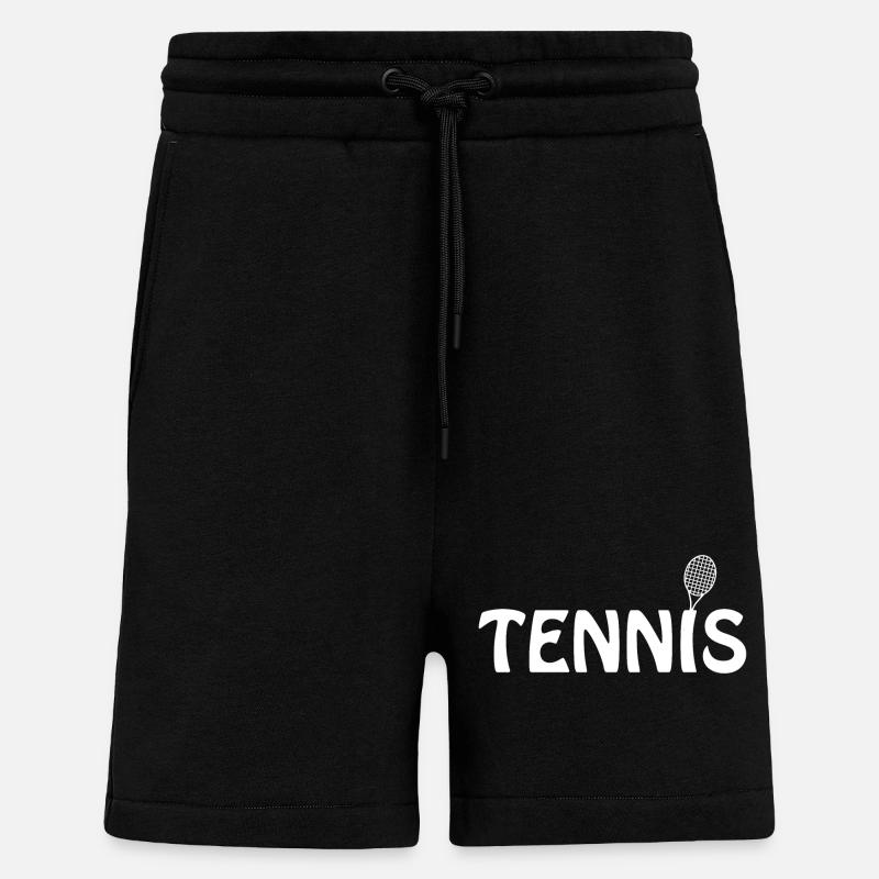 Tennisschläger-Weißtext - Shorts - made by SPREAD - SOLID BLACK