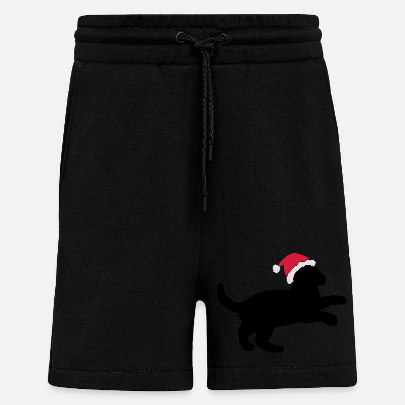 Kätzchen in einem Weihnachts-Hut. - Shorts - made by SPREAD - SOLID BLACK