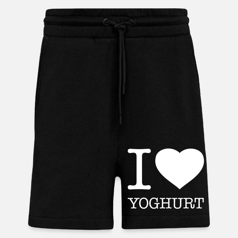 I LOVE YOGHURT Joghurt - Shorts - made by SPREAD - SOLID BLACK