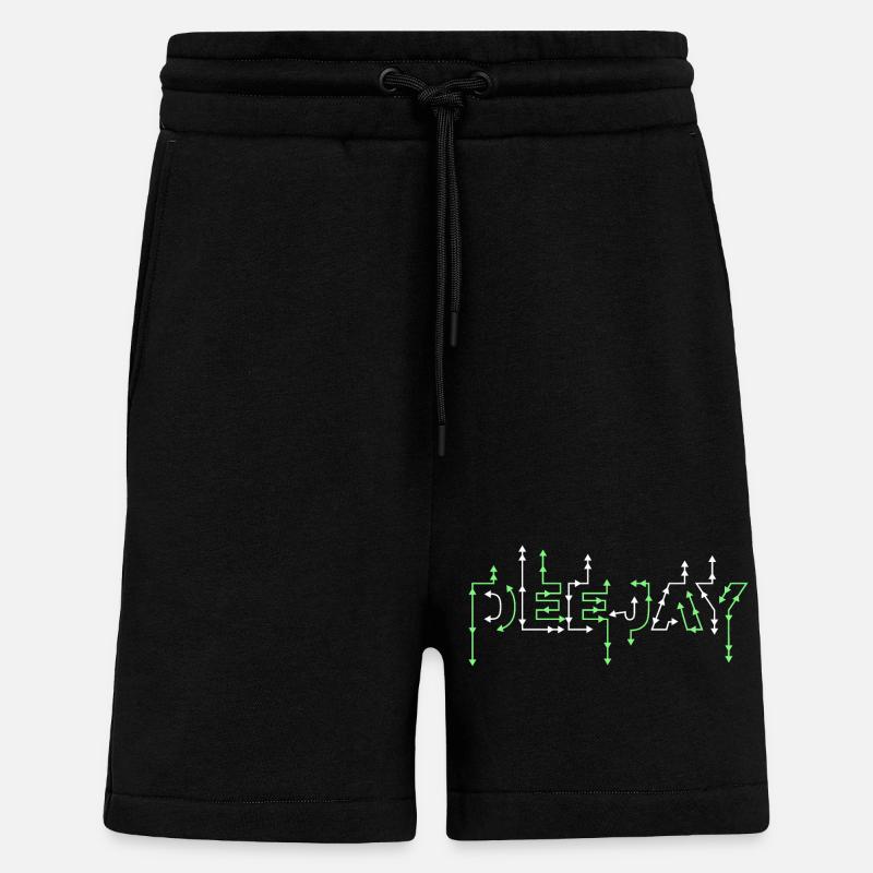 DEEJAY ARROWS WHITE - Shorts - made by SPREAD - SOLID BLACK
