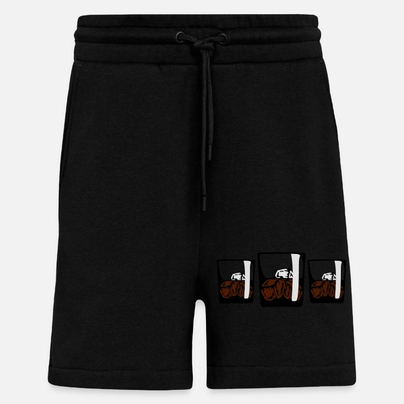 3 Drinks - Short bio décontracté fabriqué en UE - SOLID BLACK