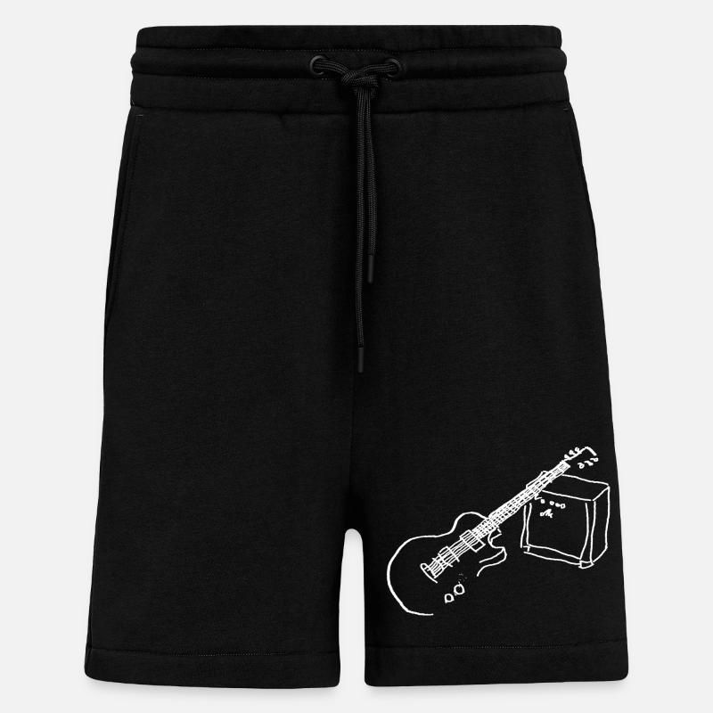 Guitare électrique blanche - Short bio décontracté fabriqué en UE - SOLID BLACK