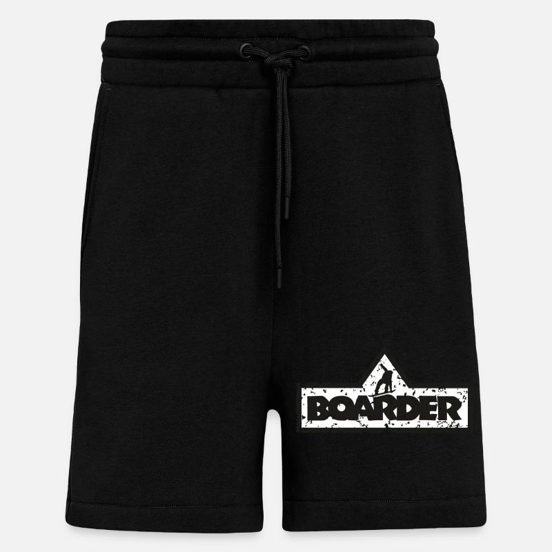 Boarder Cadre Blanc 2C - Short bio décontracté fabriqué en UE - SOLID BLACK