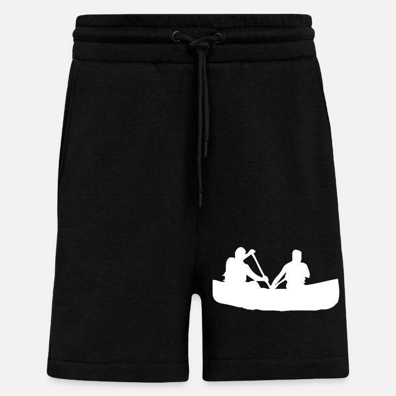 Canoë à rames - Design - Short bio décontracté fabriqué en UE - SOLID BLACK