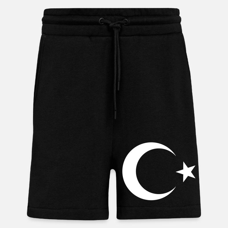 Drapeau turc noir - Short bio décontracté fabriqué en UE - SOLID BLACK