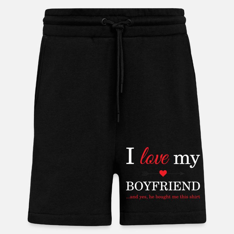 J'aime mon petit ami - Short bio décontracté fabriqué en UE - SOLID BLACK