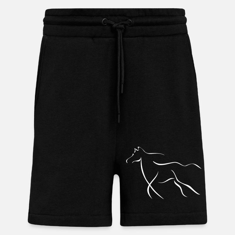 Cheval élégant - Short bio décontracté fabriqué en UE - SOLID BLACK