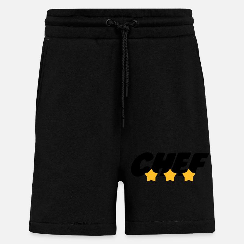 Chef cooking - Short bio décontracté fabriqué en UE - SOLID BLACK