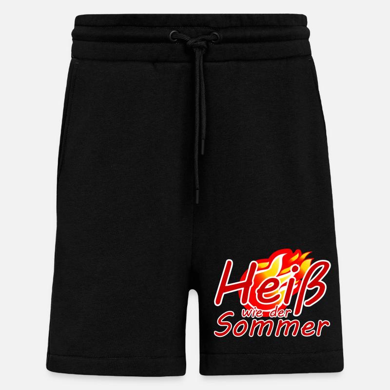 Sommer heiß HItze Spruch - Shorts - made by SPREAD - SOLID BLACK