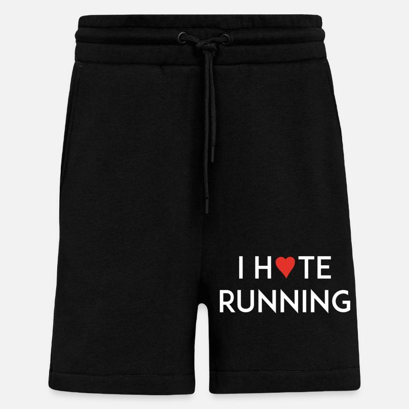 J'aime / Déteste Courir - Short bio décontracté fabriqué en UE - SOLID BLACK