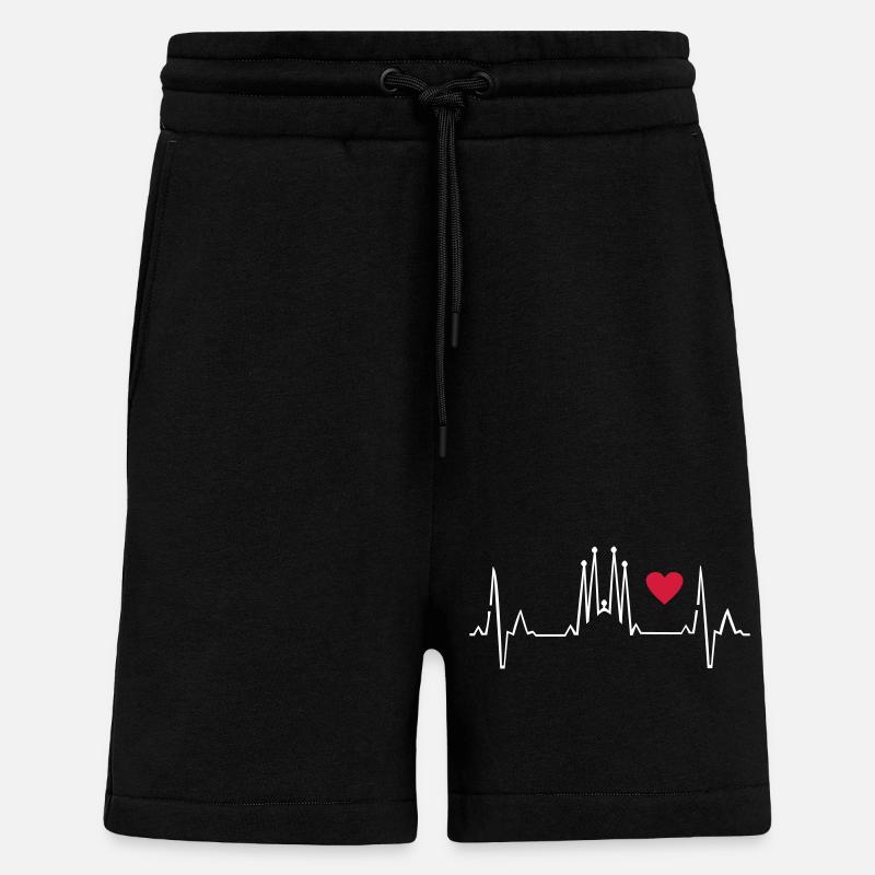J'aime Barcelone - Short bio décontracté fabriqué en UE - SOLID BLACK
