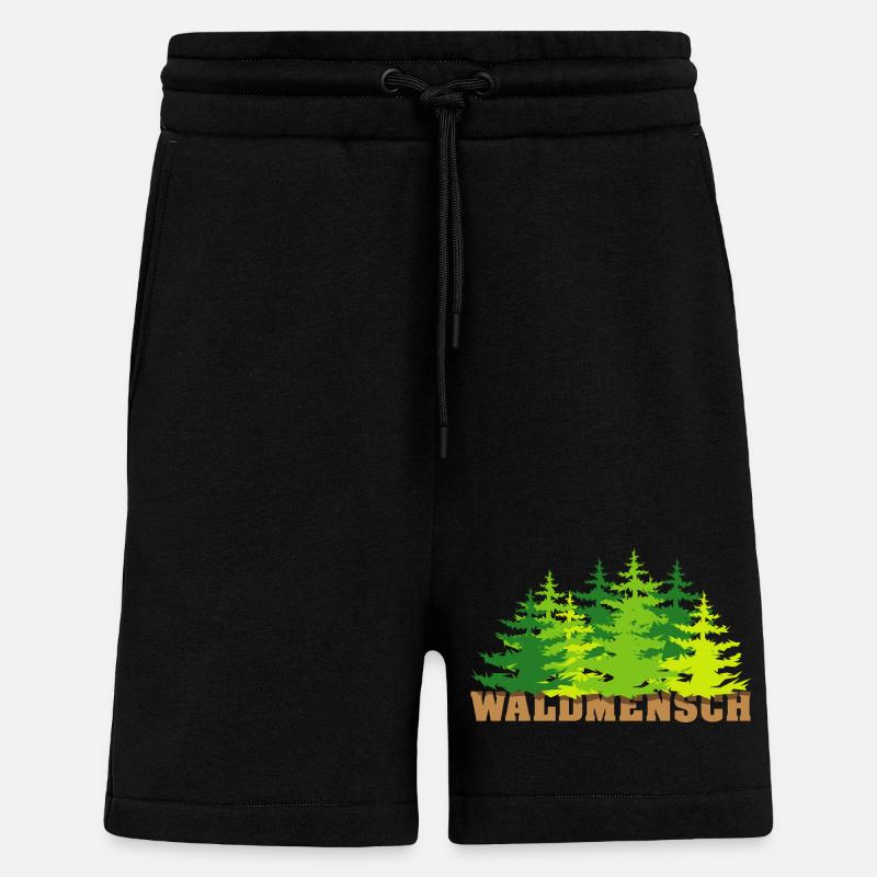 waldmensch wälder baum bäume geschenkidee - Shorts - made by SPREAD - SOLID BLACK