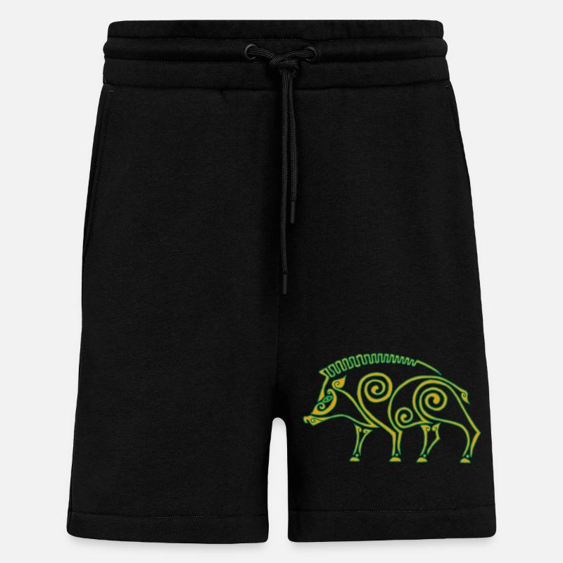 Celtic boar - Shorts - made by SPREAD - SOLID BLACK