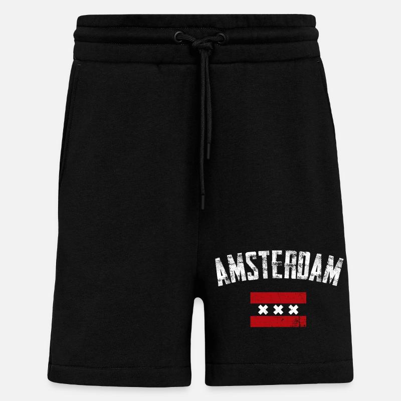 Amsterdam Bold Crest Tee - Shorts - made by SPREAD - SOLID BLACK