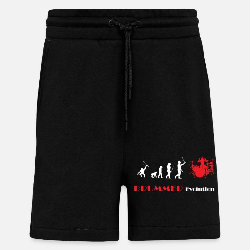 DRUMMER Evolution rot - Short bio décontracté fabriqué en UE - SOLID BLACK