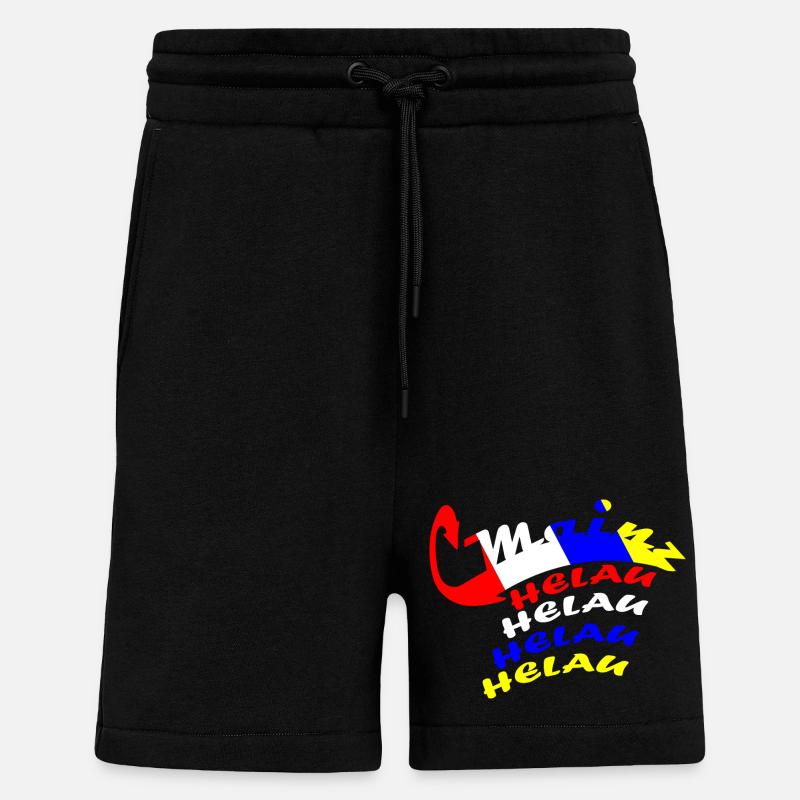 Conception du carnaval de Helau - Short bio décontracté fabriqué en UE - SOLID BLACK
