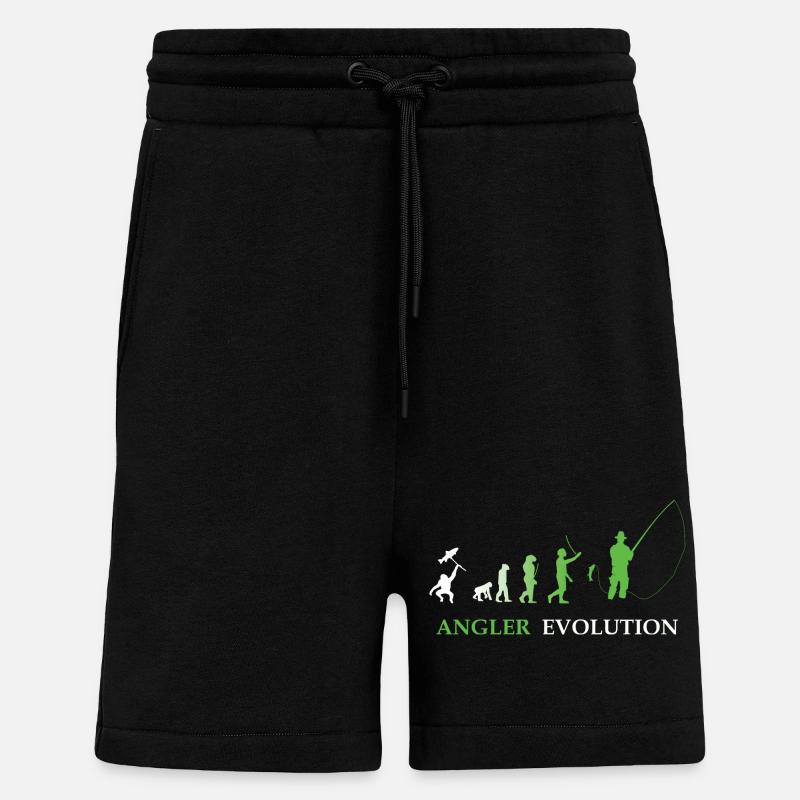 Angler Evolution - Pêche, pêcheur - Short bio décontracté fabriqué en UE - SOLID BLACK