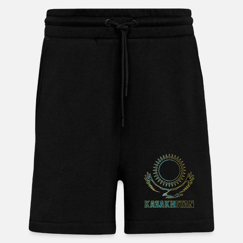 Kazakhstan steppe eagle gift - Shorts - made by SPREAD - SOLID BLACK