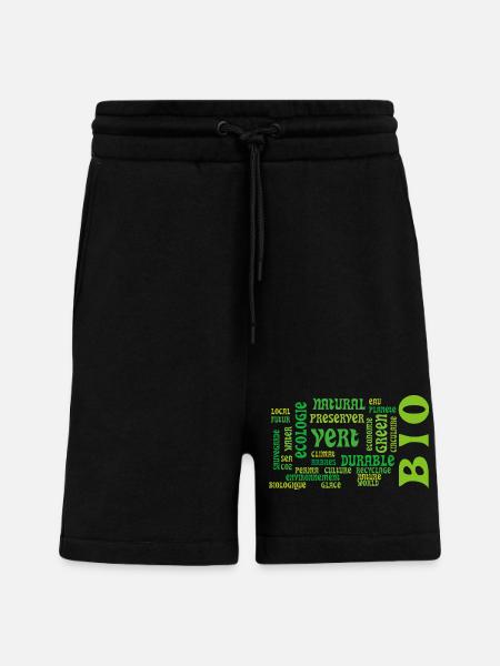 Bio and Ecology: green cloud of keywords - Shorts - made by SPREAD - SOLID BLACK